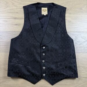 Vintage Wah Maker Vest Men Small Silk Western Frontier Gambler Saloon Paisley